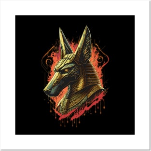 face The Egyptian pharaonic god Anubis Posters and Art